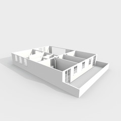 3d rendering of empty home apartment