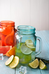 orange lemonade on a jar