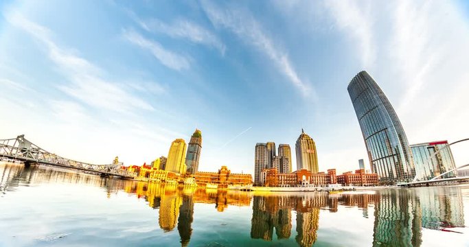 Time lapse of Tianjin cityscape. 4k