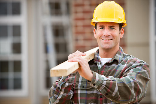 Construction: Cheerful Construction Worker