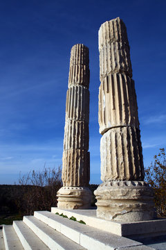 The ruins of a temple dedicated to Apollo, "Lord of Mice" Smitheus, are located in a quiet village of Gulpinar on Biga Peninsula in Canakkale, Turkey.