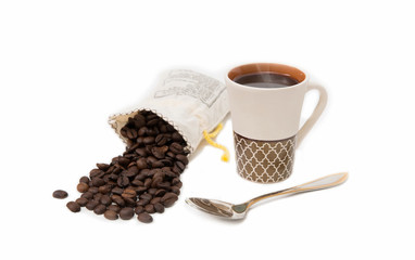 Coffee Cup and coffee beans