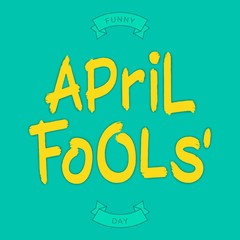 Funny April Fools Day. One-color inscription with shadow and stamping effect. Vector brush style lettering