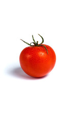 Red tomatoes on a white background
