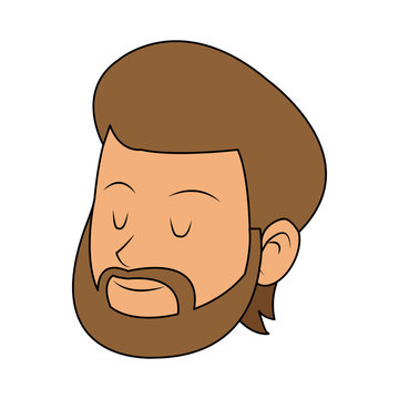 face of happy bearded man icon image vector illustration design 