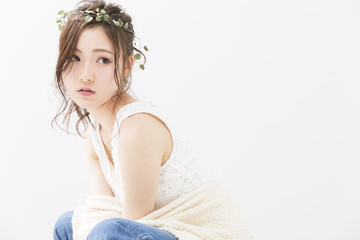 ボヘミアンスタイルの女性