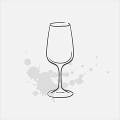 wine glass vector sketch icon