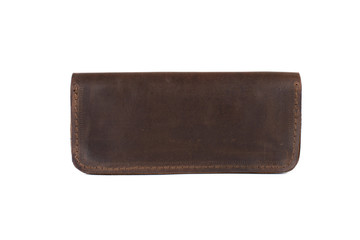 Leather wallet on a white background, isolated