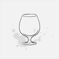 Brandy glass vector sketch icon