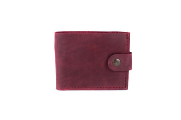 Leather wallet on a white background, isolated