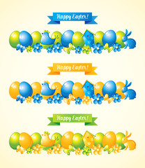 Happy Easter banners set