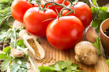 Ingredients for cooking sauce.