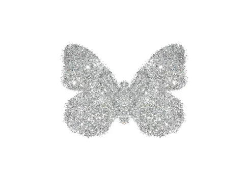 Butterfly of silver glitter on white background icon for your design Stock Photo Adobe Stock