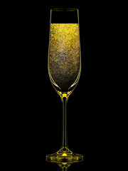 Image of Silhouette of colorful champagne glass with on black background printed on Printed Glass Splashbacks