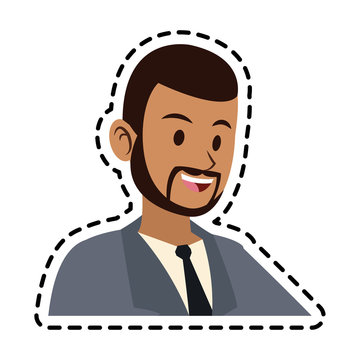happy young bearded businessman icon image vector illustration design 