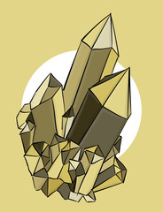 Beige and brown crystals on a beige background eps 8 illustration