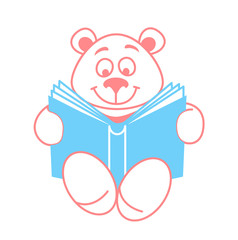 teddy bear with a book.