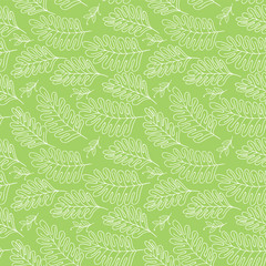 Seamless pattern vector floral background with hand drawn branches for textile, wrapping paper, adult cololring book etc.