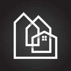 line art style logo for real estate and mortgage company