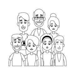 happy family icon over white background. vector illustration