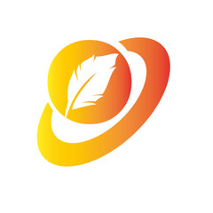 O letter with quill stock logo design