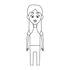 happy woman cartoon icon over white background. vector illustration