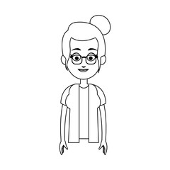 Old woman cartoon icon over white background. vector illustration