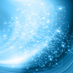 Best Internet Concept of global business.Technological background. Rays symbols Wi-Fi, of the Internet, television, mobile and satellite communications