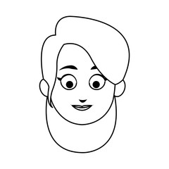 happy woman cartoon icon over white background. vector illustration