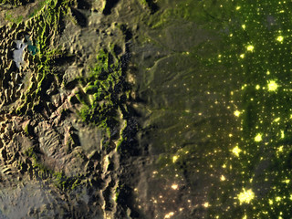 Central USA at night on planet Earth