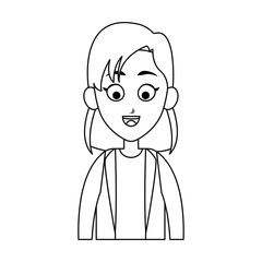 happy woman cartoon icon over white background. vector illustration