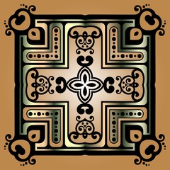 retro abstract symmetrical decorative pattern art deco on a light background