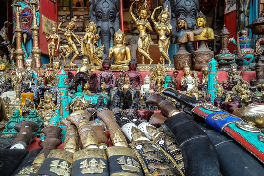 Souvenirs offered on a market, Bhaktapur, Nepal