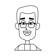 old man cartoon icon over white background. vector illustration