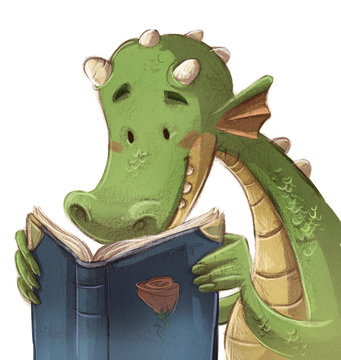 dragon leyendo un cuento