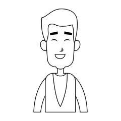 happy man cartoon icon over white background. vector illustration