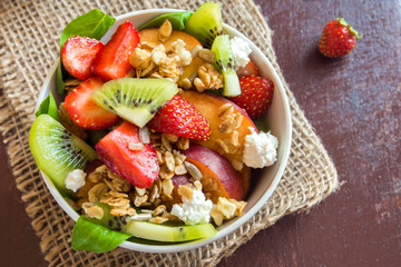fruit salad with homemade granola