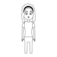 happy woman cartoon icon over white background. vector illustration
