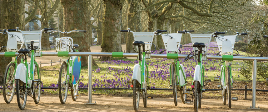 City bike rental station in spring park