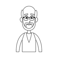 old man cartoon icon over white background. vector illustration