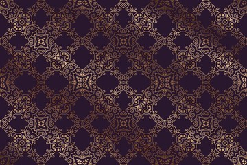 abstract symmetrical ornate pattern retro vintage element medieval decoration on a dark background