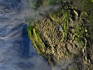 West coast of USA on planet Earth