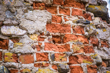 A beautiful pattern on an old brick wall