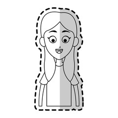 happy woman cartoon icon over white background. vector illustration