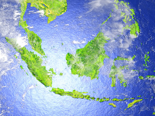 Malaysia on realistic model of Earth
