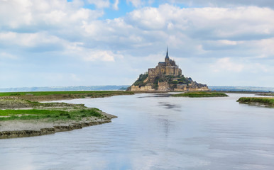 Fototapeta na wymiar Landscape of Brittany and Mont Saint-Michel, France