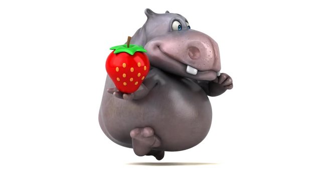 Fun hippo running - 3D Animation