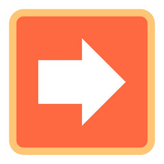 Arrow Sign Flat Square Icon
