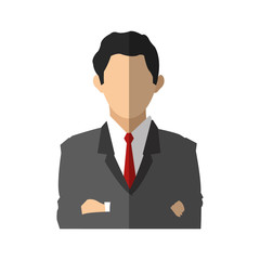 businessman wearing executive clothes over white background. colorful design. vector illustration