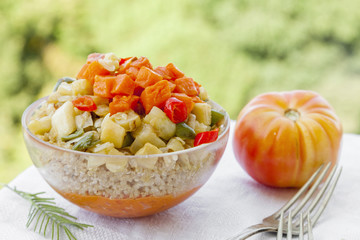 Vegetable dish with quinoa, veggie style